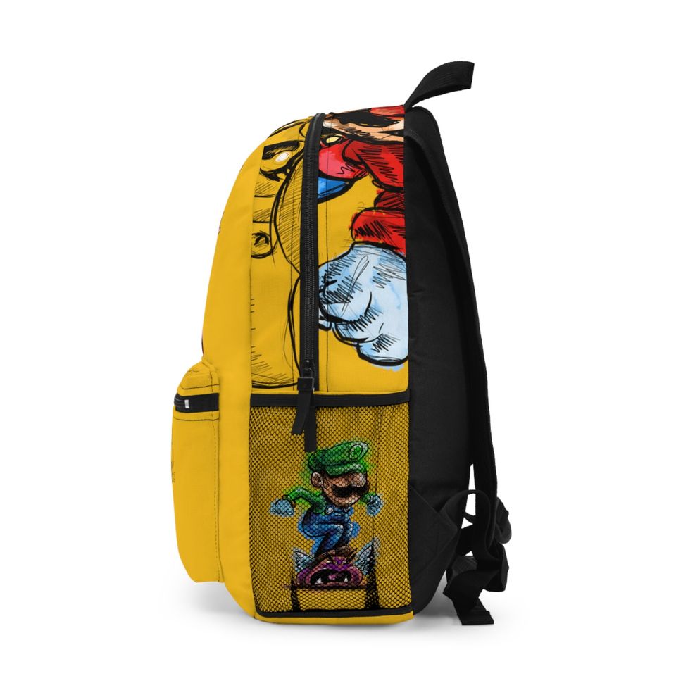 Princess Peach Yellow Backpack, Super Mario Game Bag