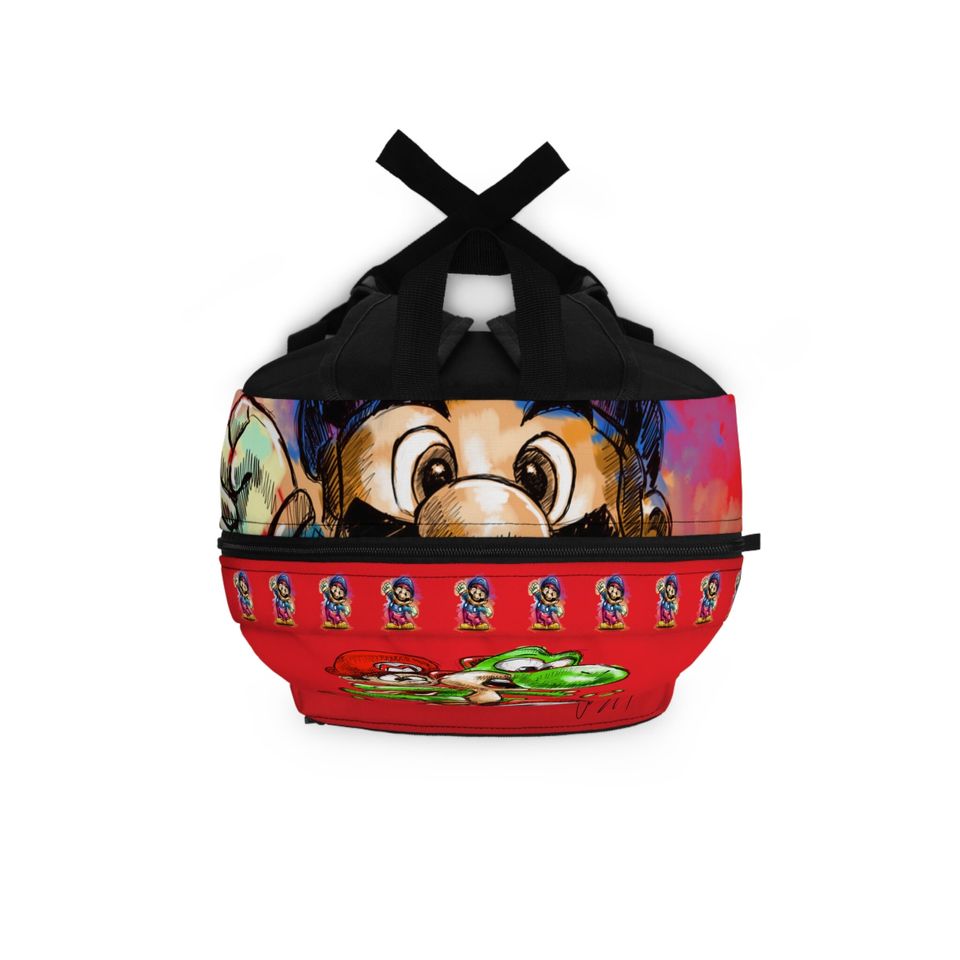 Super Mario Game Red Kids School Backpack, Game Mario Red Bag