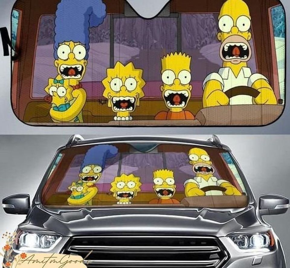 The Simpsons Funny Driving Car Auto Sun Shades,Car Accessorie