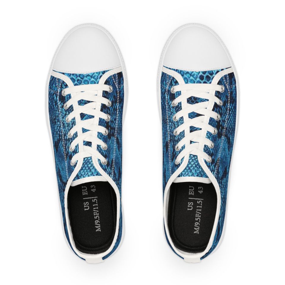 Azure Snake Skin - Men's Low Top Sneakers