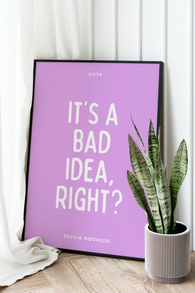 Olivia Rodrigo Bad Idea Right Poster | Olivia Rodrigo Merch