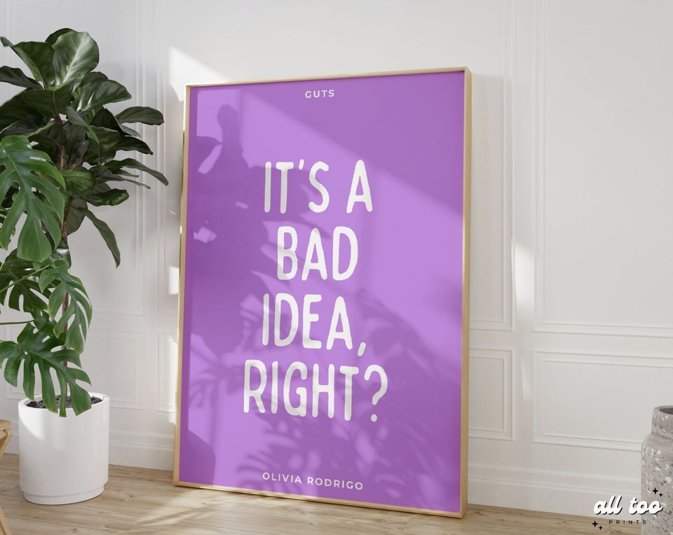 Olivia Rodrigo Bad Idea Right Poster | Olivia Rodrigo Merch