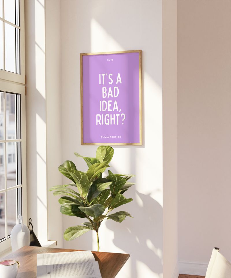 Olivia Rodrigo Bad Idea Right Poster | Olivia Rodrigo Merch
