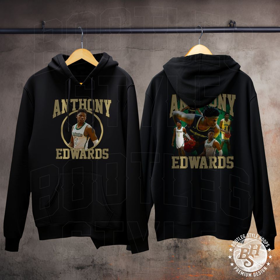 Anthony Edwards 90s Bootleg Style Rap Hoodie High