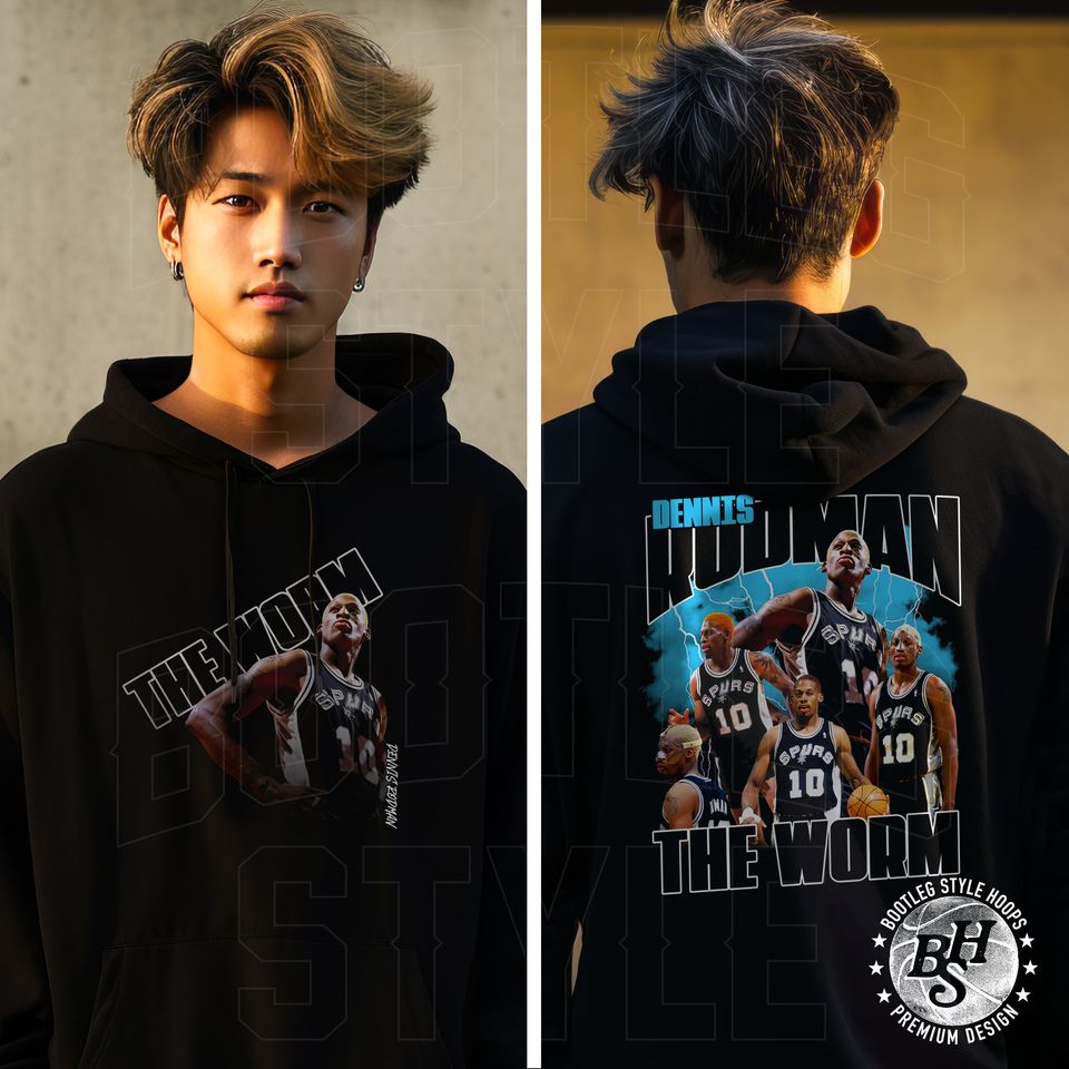 Dennis Rodman Hooded Sweatshirt 90s Bootleg Style Rap