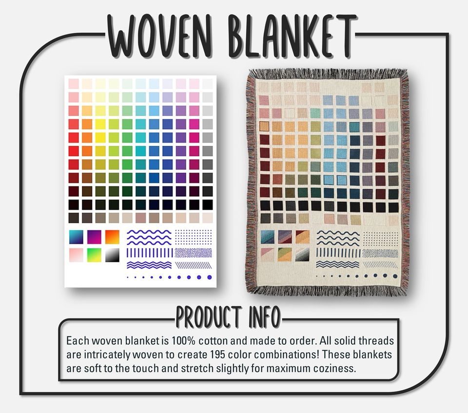 Black Cat Floral Woven Blanket