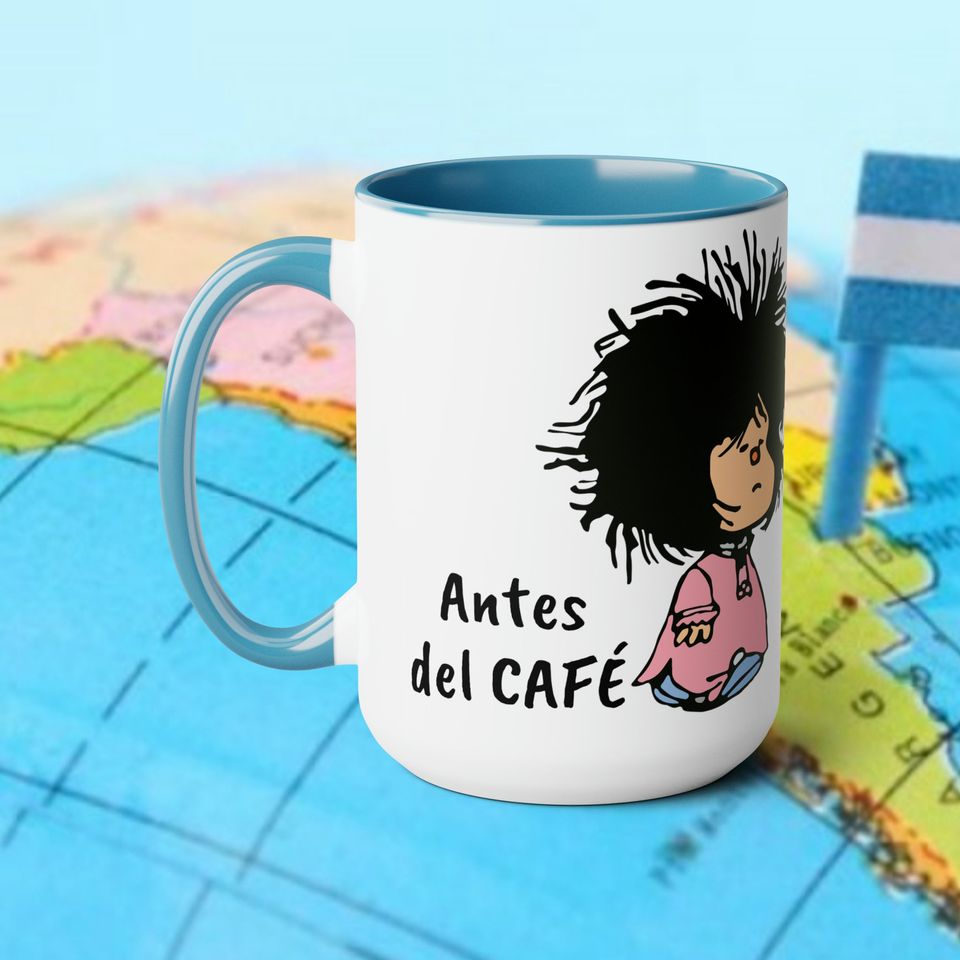 ARGENTINA MAFALDA CAFE Two-Tone Coffee Mugs, Taza