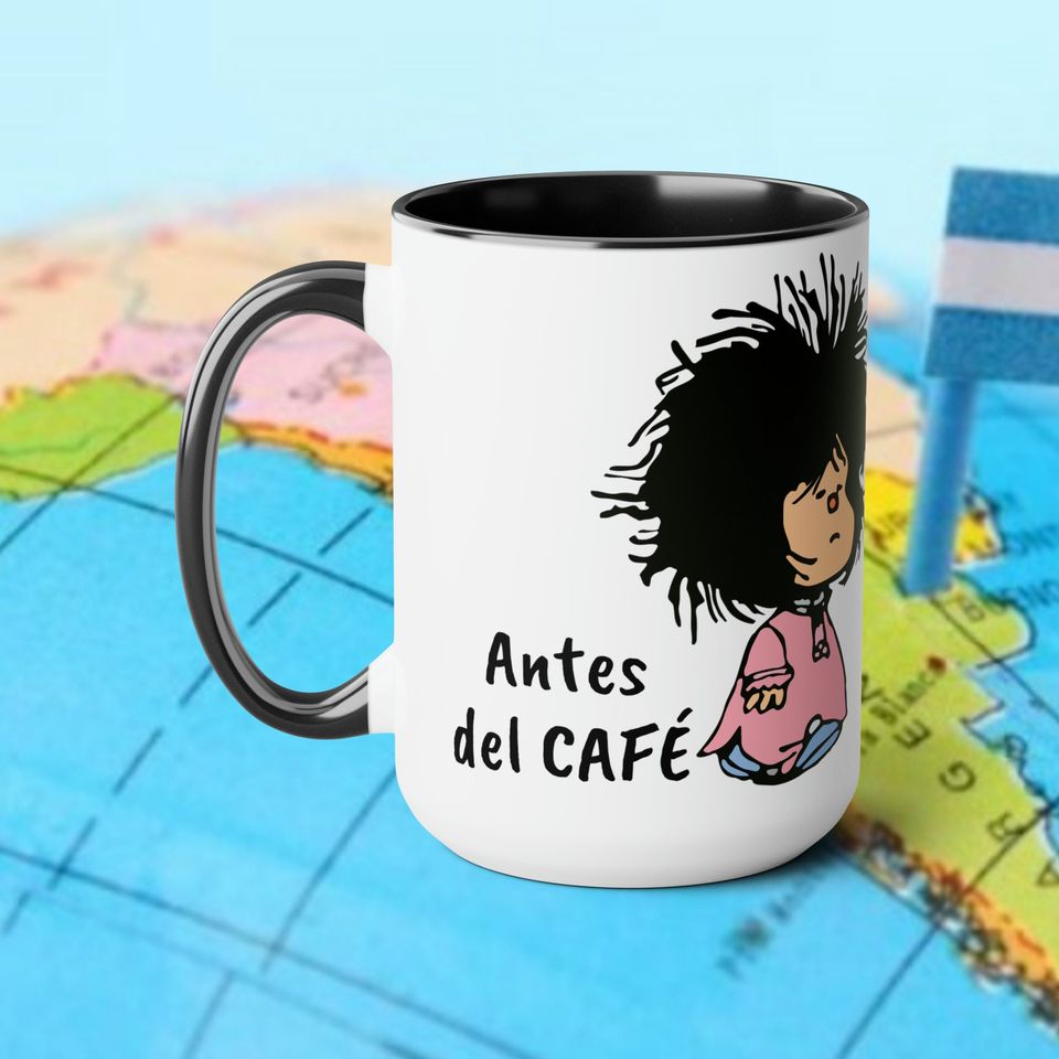 ARGENTINA MAFALDA CAFE Two-Tone Coffee Mugs, Taza