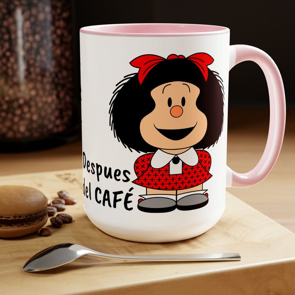 ARGENTINA MAFALDA CAFE Two-Tone Coffee Mugs, Taza