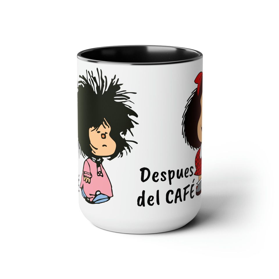 ARGENTINA MAFALDA CAFE Two-Tone Coffee Mugs, Taza