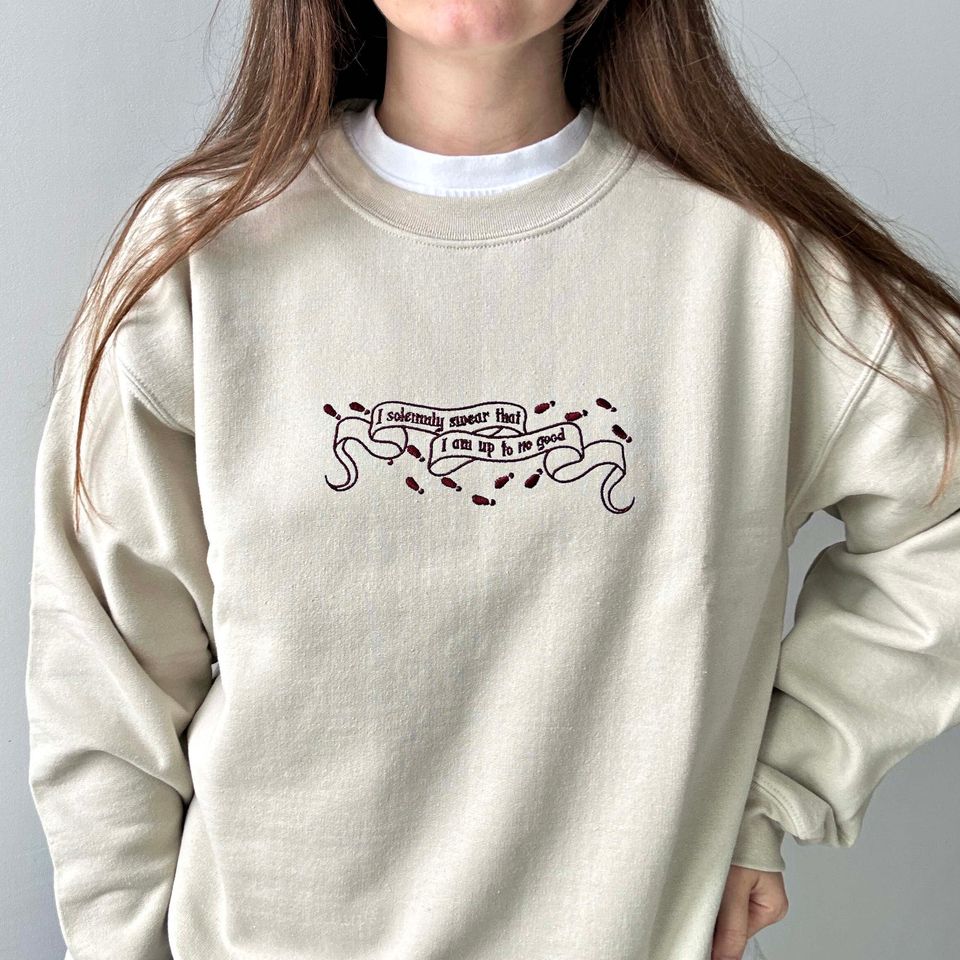 Custom embroidered sweatshirt, custom embroidered shirt, book sweatshirt, bookish sweatshirt, personalized sweatshirt, crewneck sweatshirt