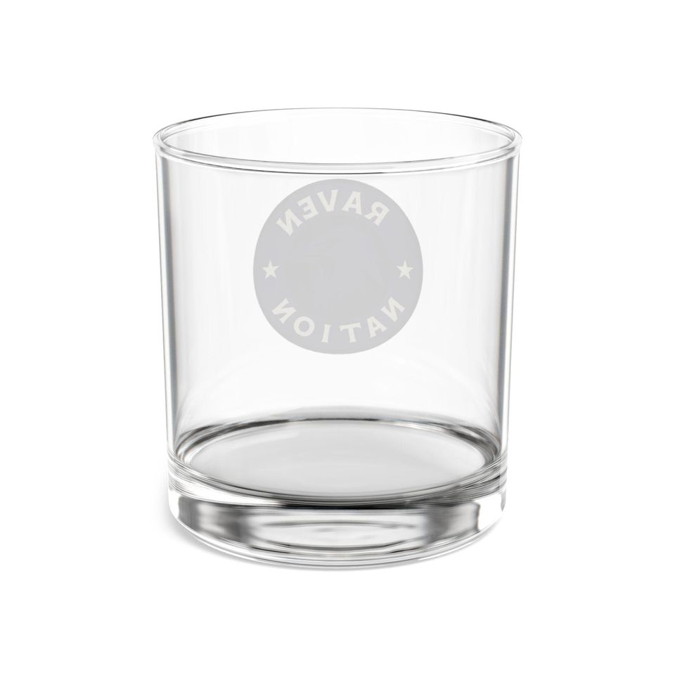 Baltimore Football Rocks Glass | Raven Nation Whiskey Glass | Fan Barware Gift | Tailgate Drinkware | Man Cave Decor