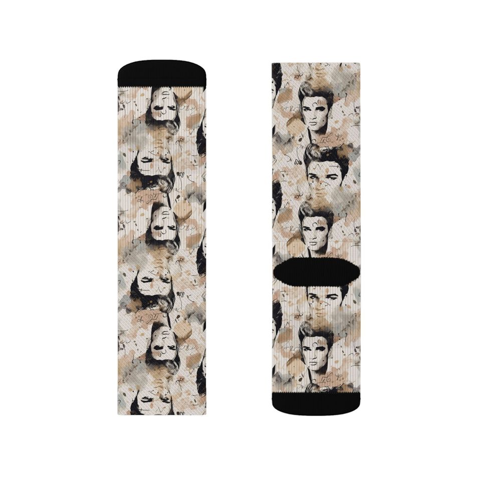 Elvis Presley Watercolor Portrait  Socks