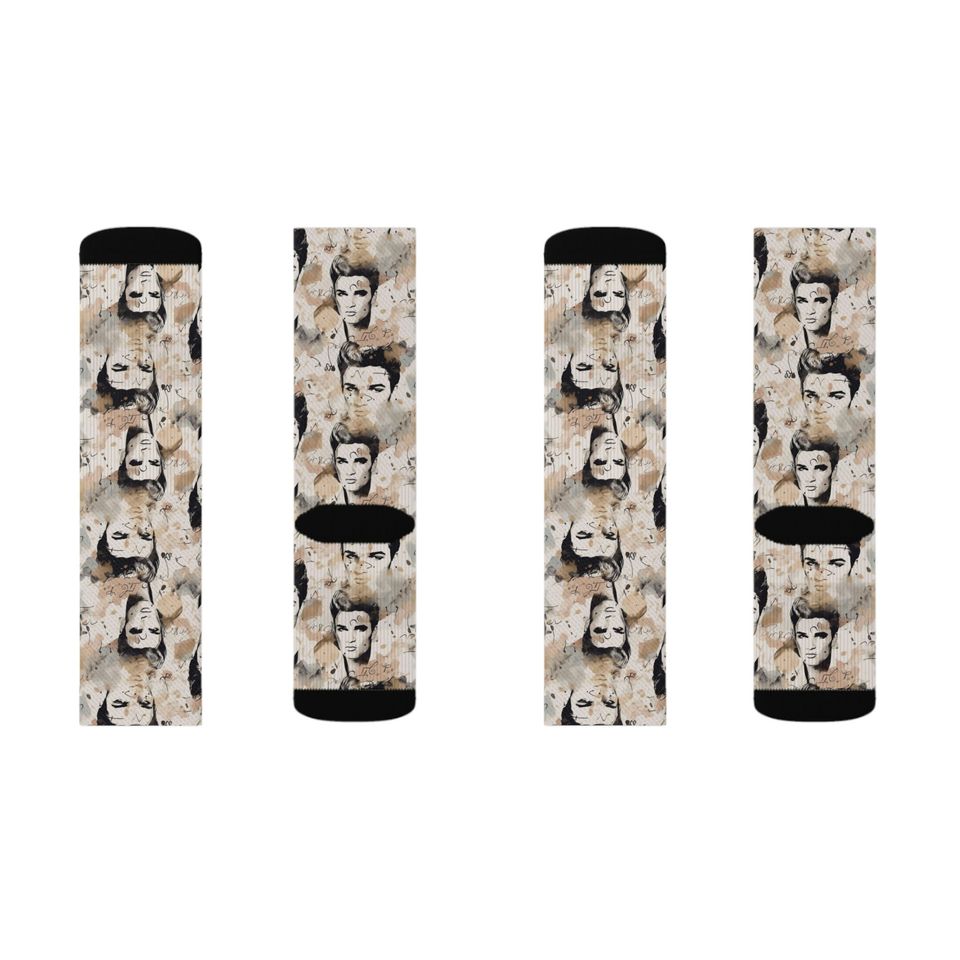 Elvis Presley Watercolor Portrait  Socks