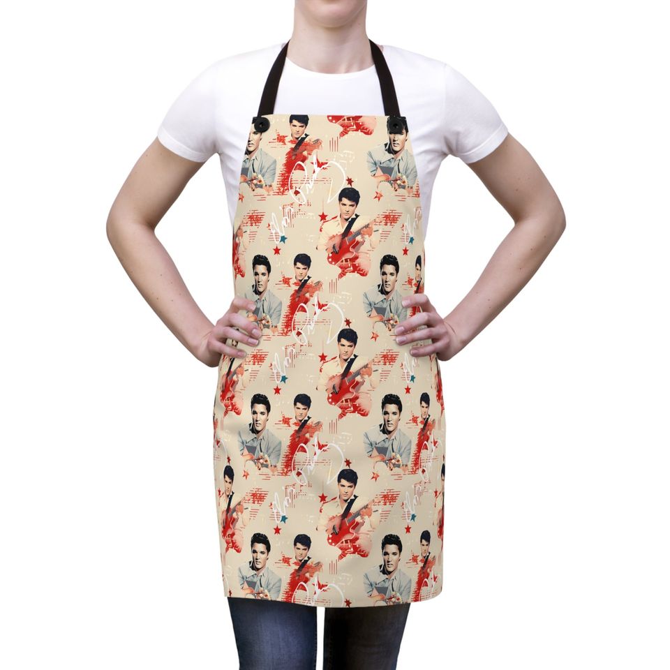 Elvis Presley Watercolor Pattern Apron (AOP)