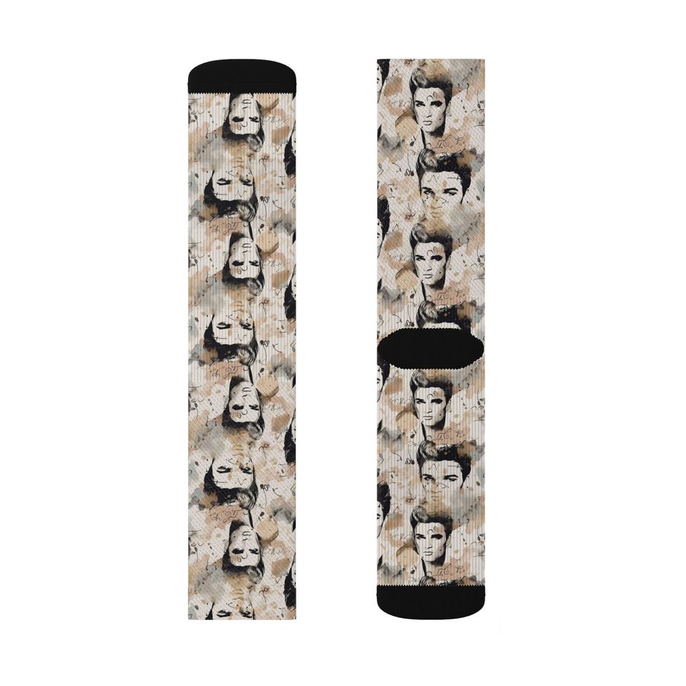 Elvis Presley Watercolor Portrait  Socks