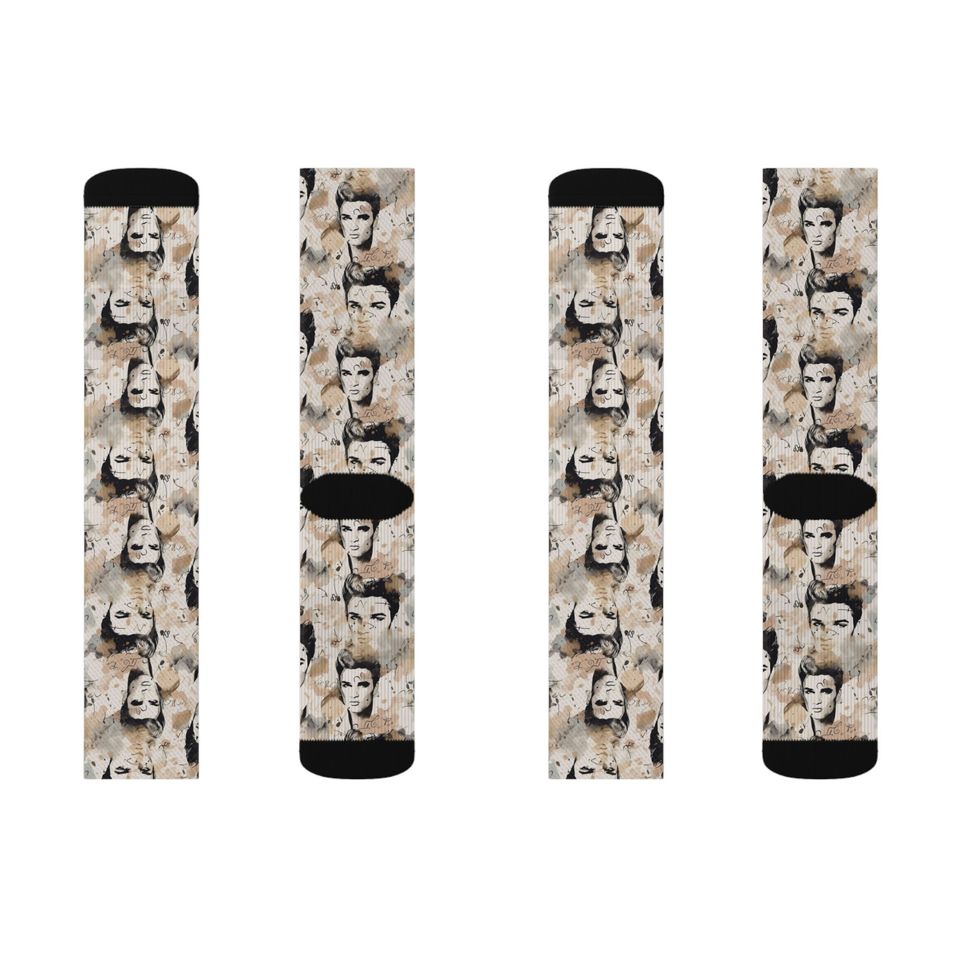 Elvis Presley Watercolor Portrait  Socks