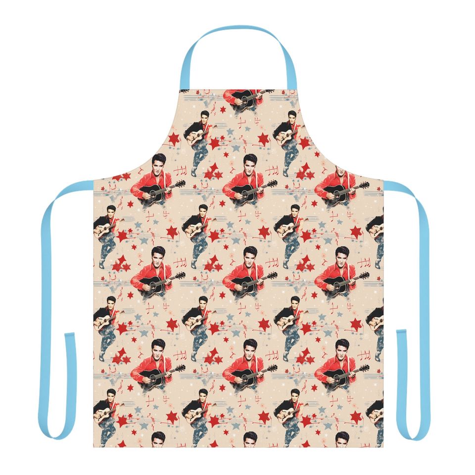 Elvis Presley Pattern Apron, 5-Color Straps (AOP)