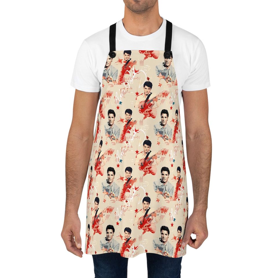 Elvis Presley Watercolor Pattern Apron (AOP)