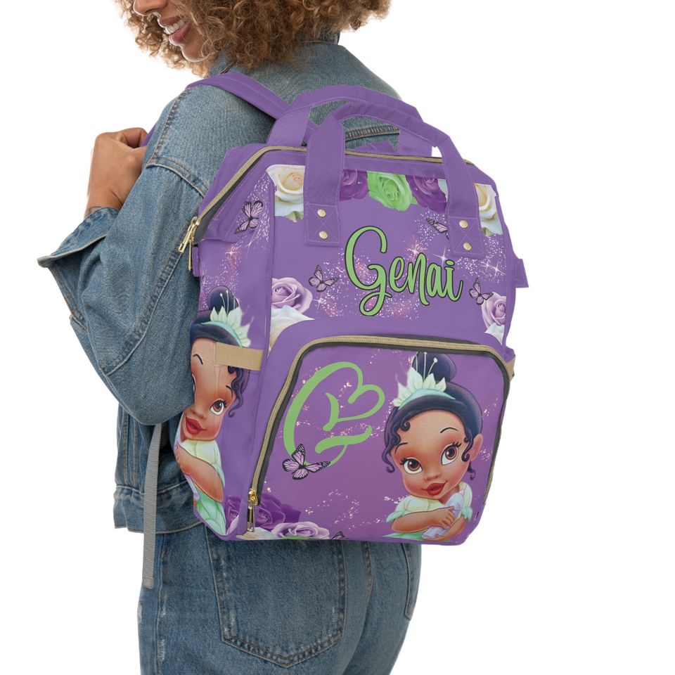 Custom Baby Princess Tiana Diaper Backpack