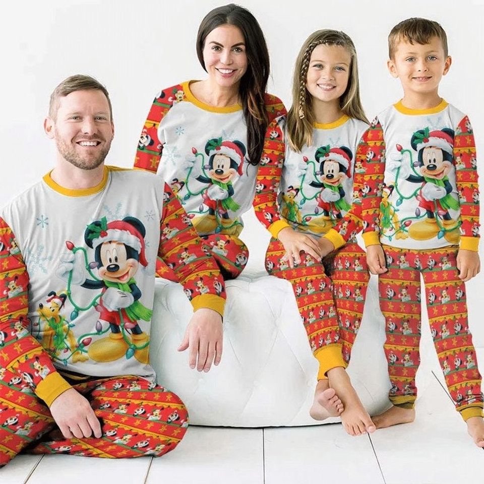Mickey & Pluto Pajamas Set, Christmas Disney Pajamas