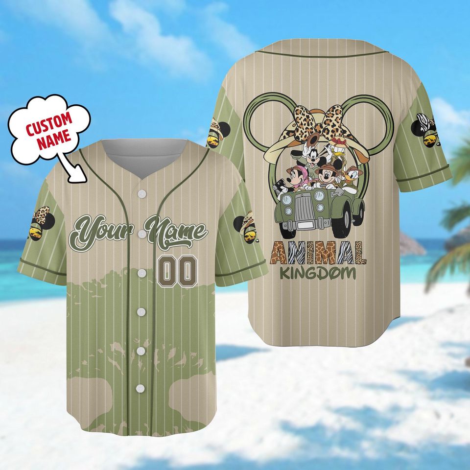Custom Mickey and Friends Baseball Jersey Team, Animal Kingdom Baseball Jersey