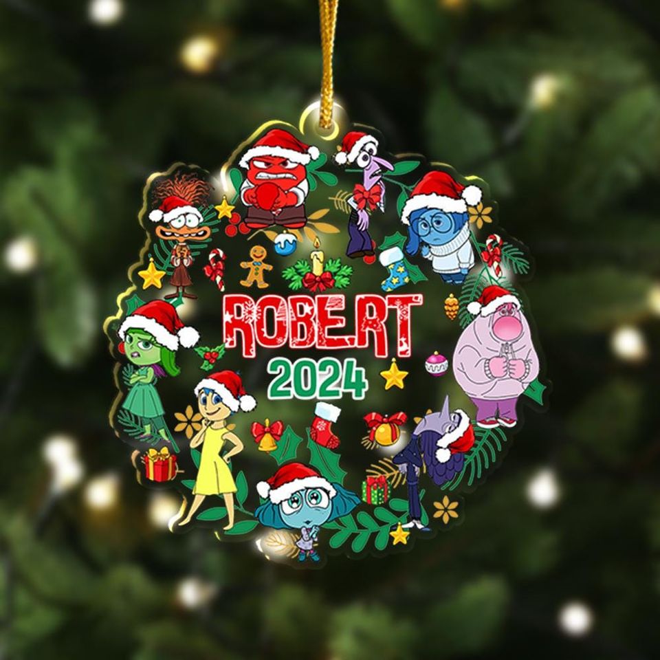 Personalized Inside Out 2 Arcyclic Characters Ornament, Custom Christmas Keepsake Tree Hanging Decor, Inside Out 2024 Ornament Gift For Kid