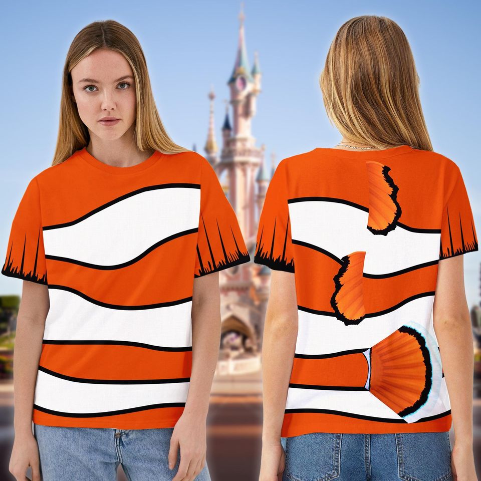 Marlin Halloween Cosplay Tee, Finding Nemo Character Cosplay Costume Tee