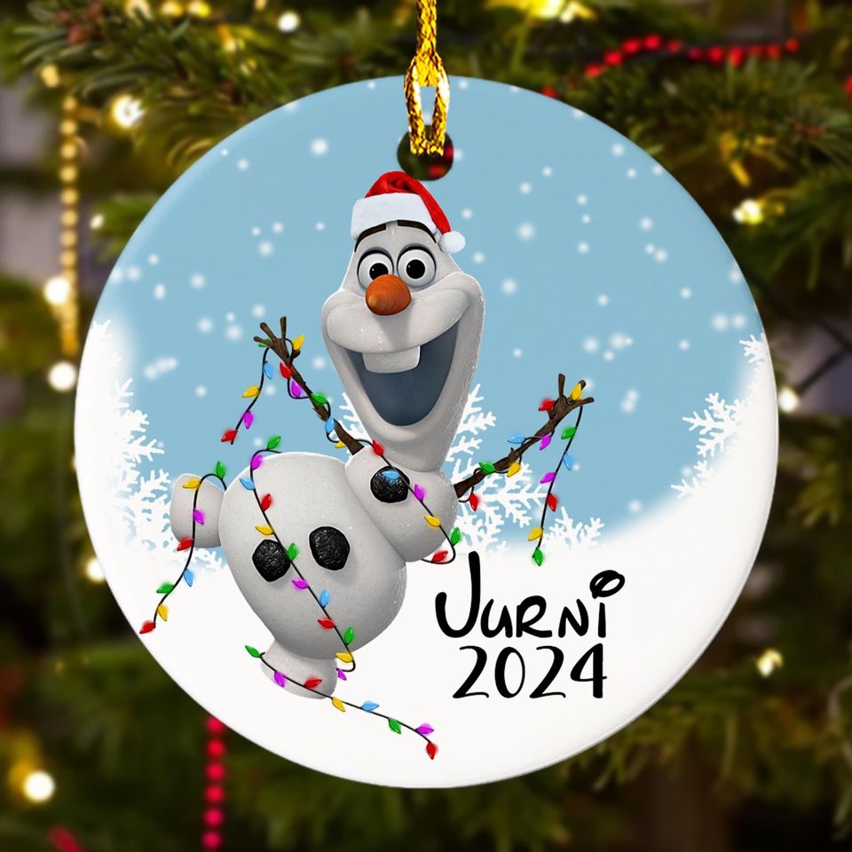 Personalized Ornament Talking Snowman, Magical Snowman With Xmas Light Ornament, Customized 2024 Christmas Tree Decor Gift For Kid