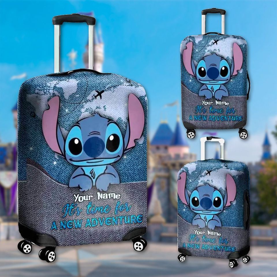 Custom Stitch Luggage Cover, Magic Kingdom Trip Gift