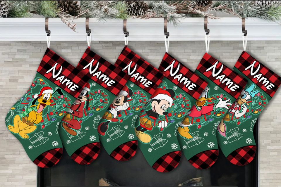 Personalized Mickey And Friends Disney Christmas Stocking, Family Christmas Stocking