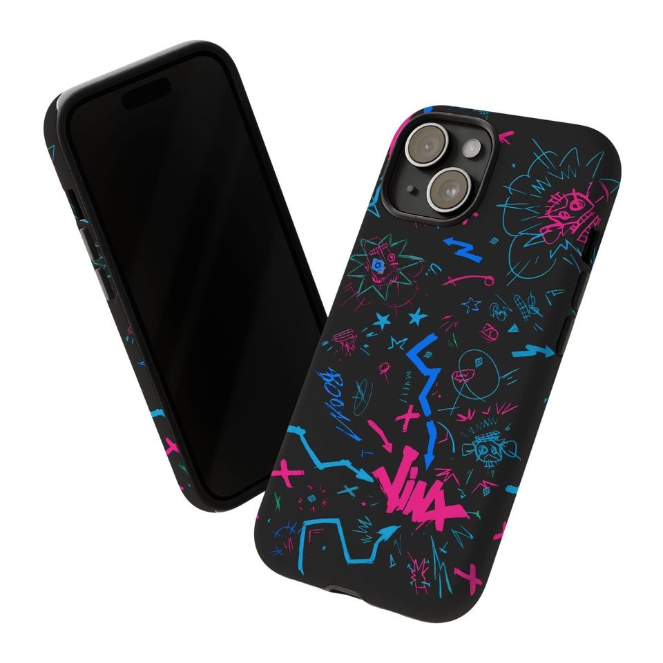Jinx iPhone Case - Arcane Graffiti Neon Protective Cover
