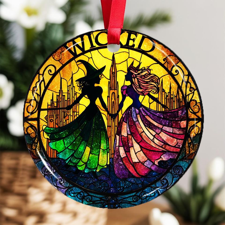 Witchy Besties Ceramic Ornament Elphaba & Glinda Wicked Decor Christmas Gift for Oz Fans