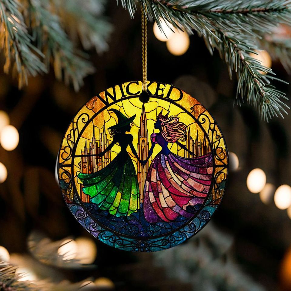 Witchy Besties Ceramic Ornament Elphaba & Glinda Wicked Decor Christmas Gift for Oz Fans