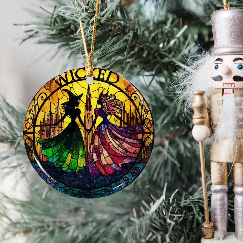 Witchy Besties Ceramic Ornament Elphaba & Glinda Wicked Decor Christmas Gift for Oz Fans