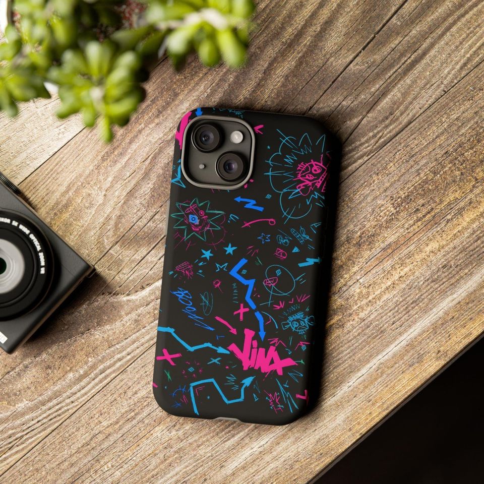 Jinx iPhone Case - Arcane Graffiti Neon Protective Cover