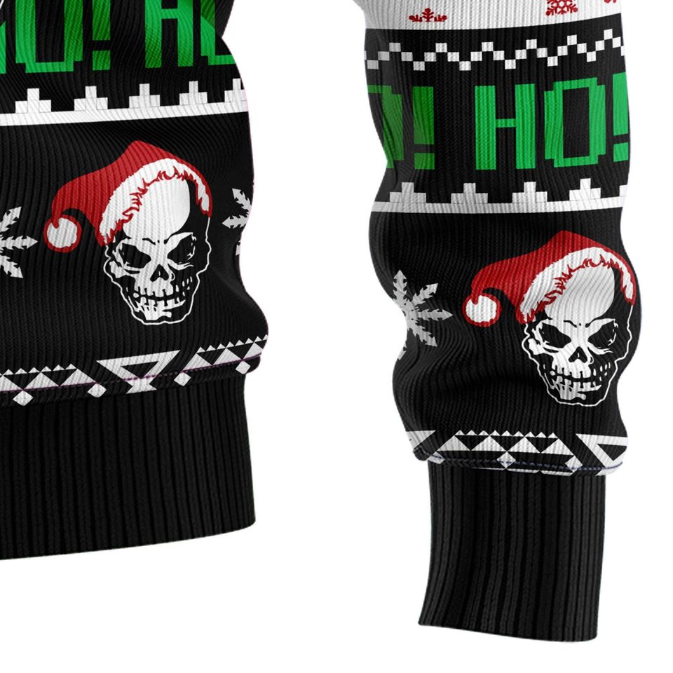 Ho Ho Horror Santa Skull Christmas Sweater Gothic Holiday Pullover Funny Gift