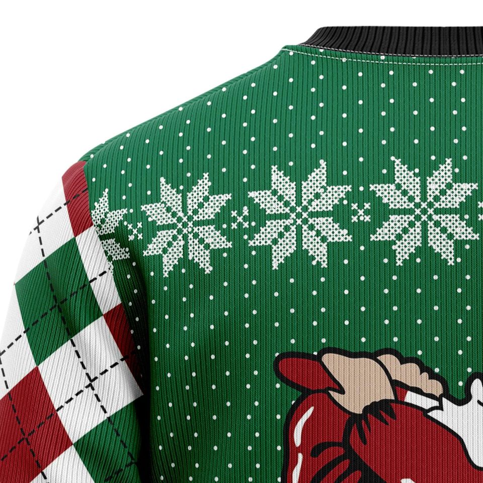 Santa Golf Christmas Sweater, Custom Your Photo Ugly Xmas Sweatshirt
