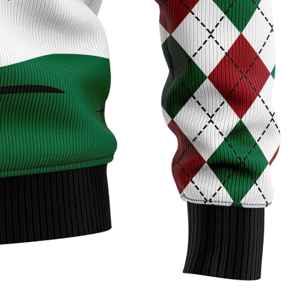 Santa Golf Christmas Sweater, Custom Your Photo Ugly Xmas Sweatshirt