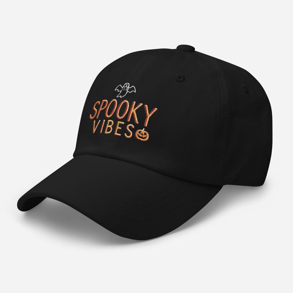 Get Into the Halloween Spirit Embroidered Spooky Vibes Dad Hat Great Gift