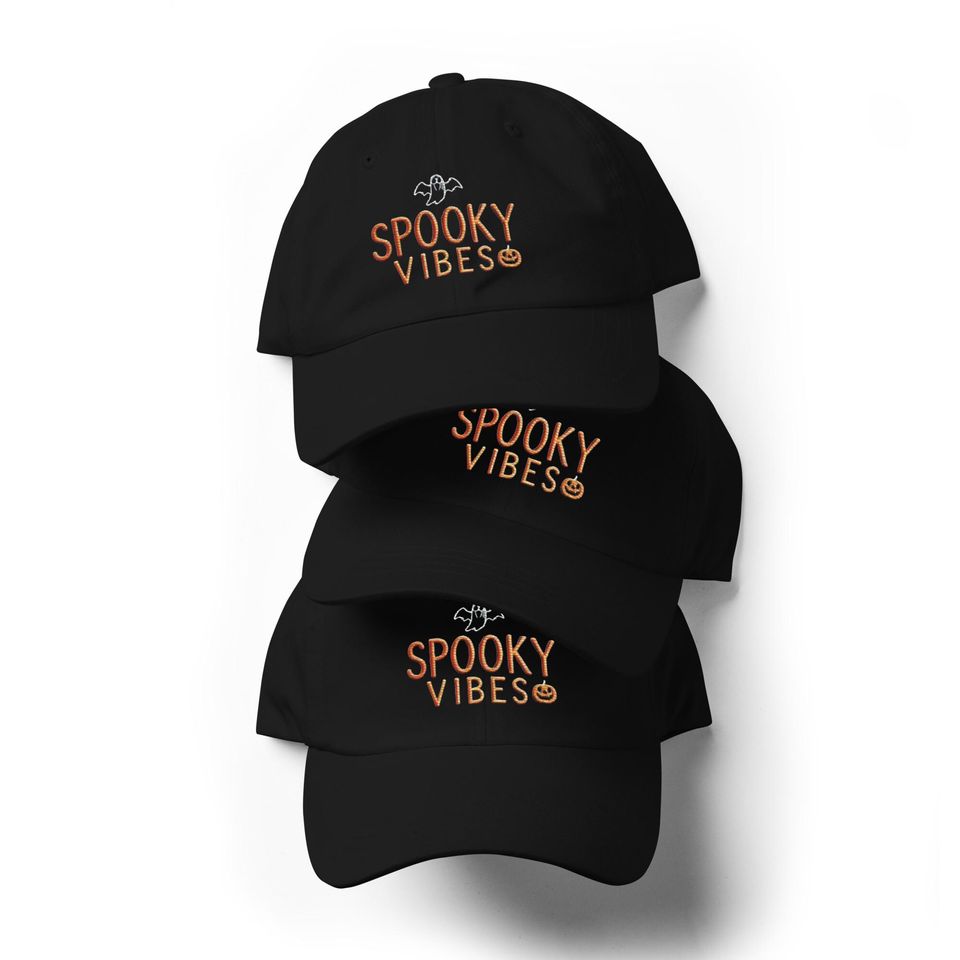 Get Into the Halloween Spirit Embroidered Spooky Vibes Dad Hat Great Gift