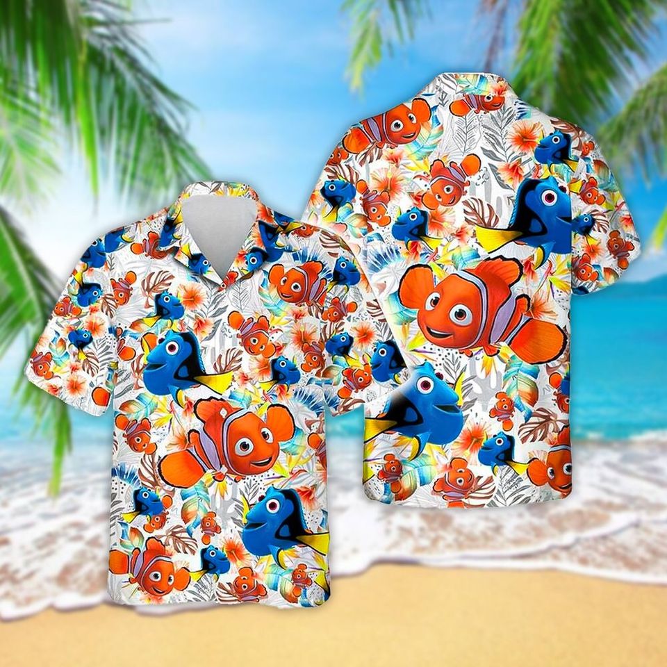 Finding Nemo Clownfish And Blue Tang Fish 3D Hawaiian Shirts