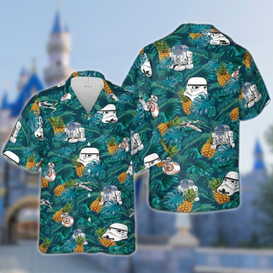 Main Army And Robot With Pineapple Hawaii Shirt, Universe Button Up Shirt