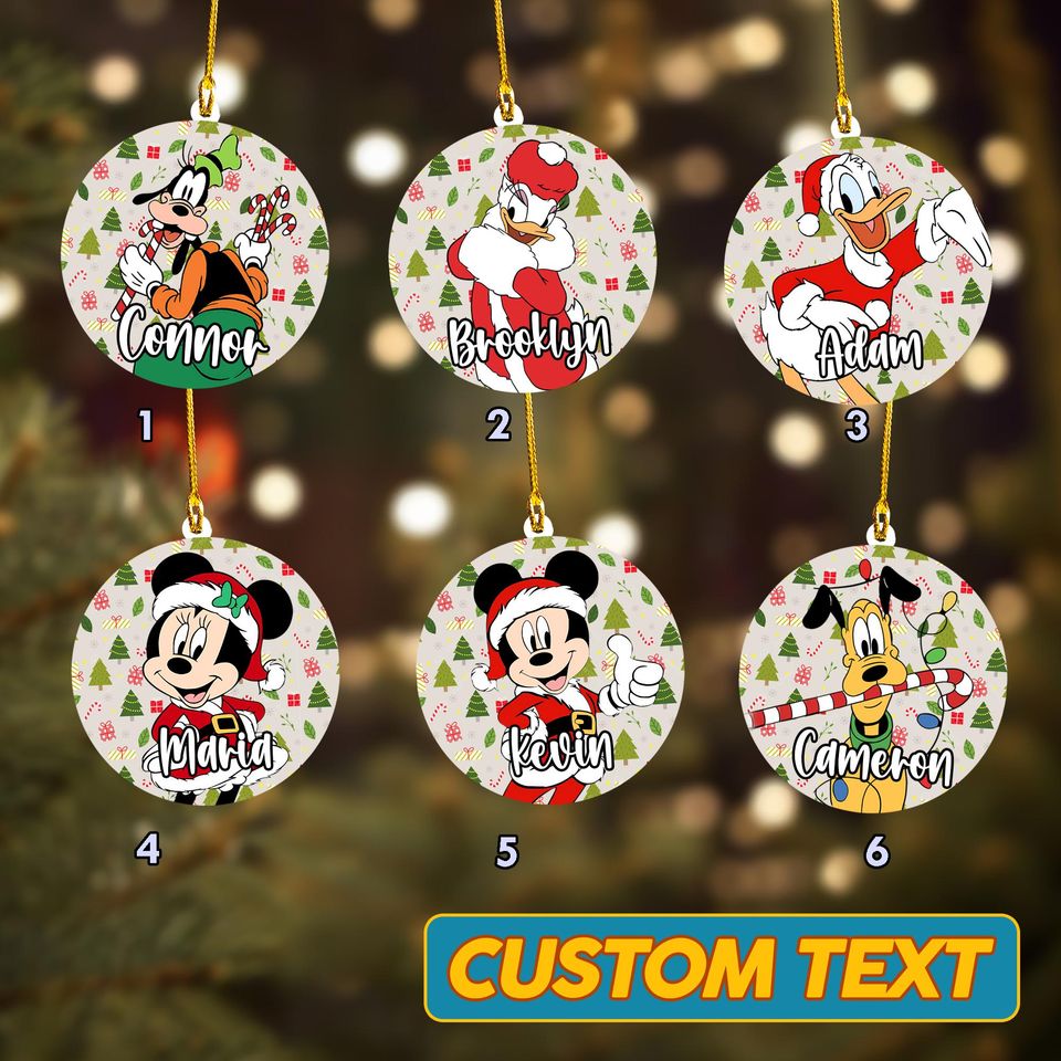 Mickey And Friends Christmas Ornament, Mickey Mouse Xmas Ornament, Mouse Duck Dog Cartoon Ceramic Ornament Home Decoration