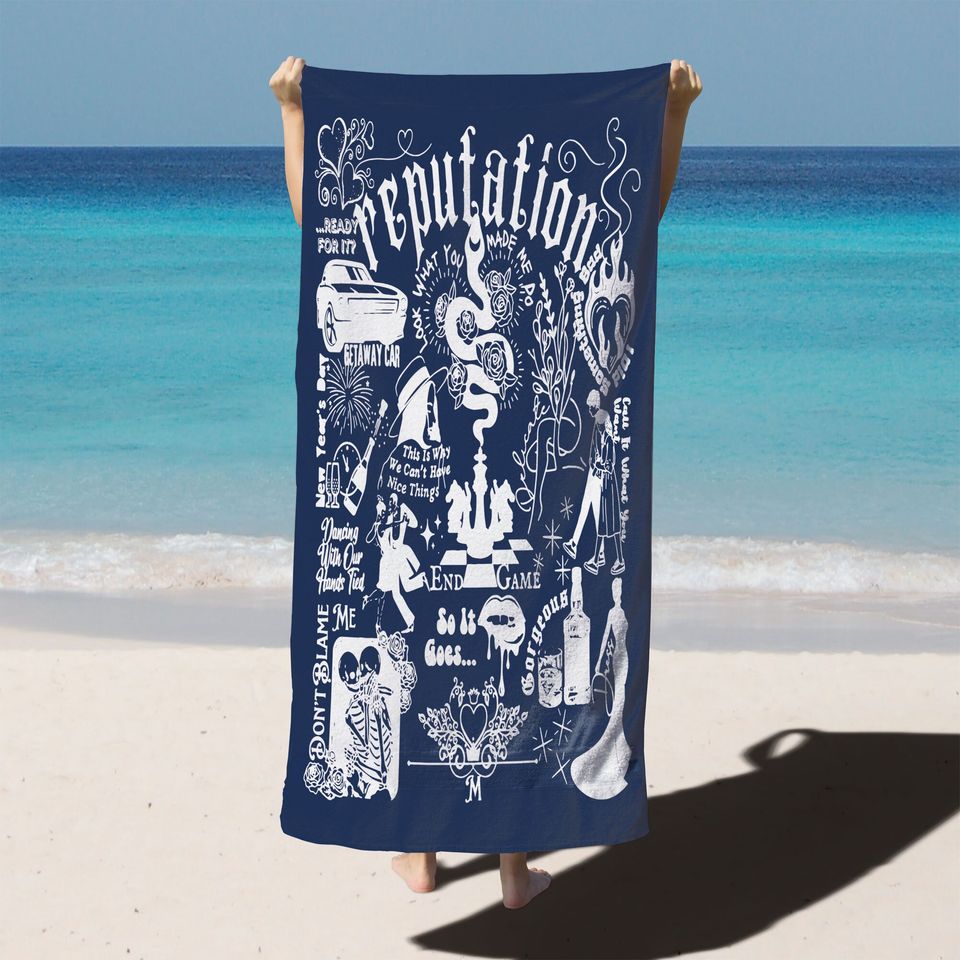 Christmas Gift, Concert Beach Towel, Vacation Gift,  Concert Gift, Bath & Pool Towel