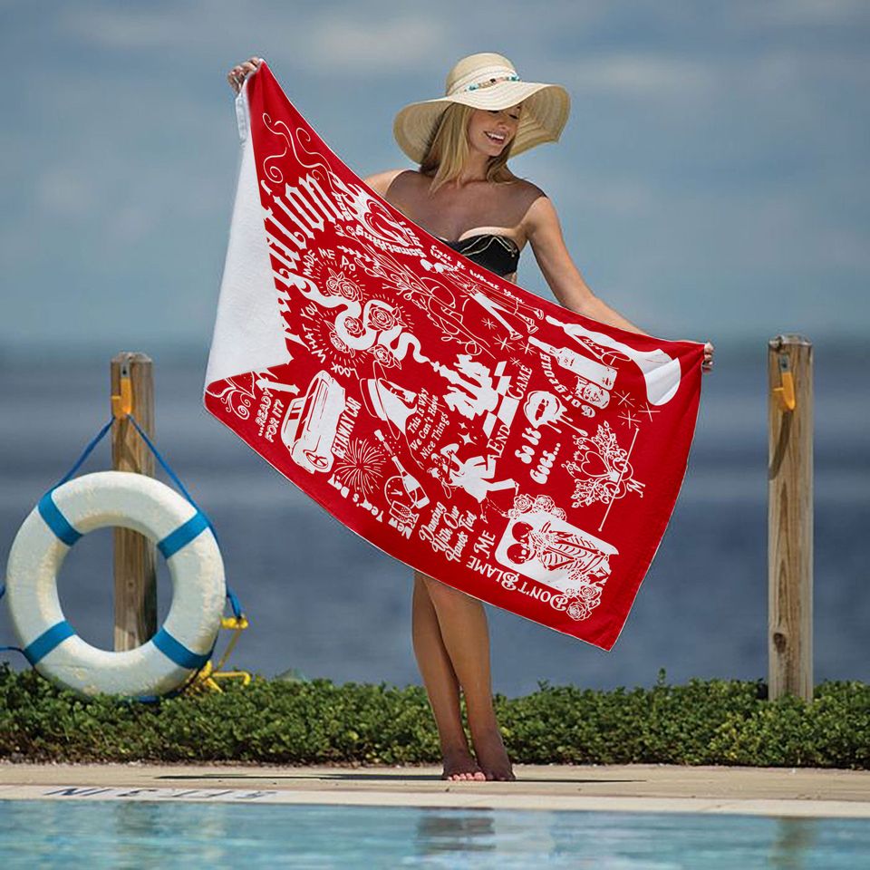 Christmas Gift, Concert Beach Towel, Vacation Gift,  Concert Gift, Bath & Pool Towel