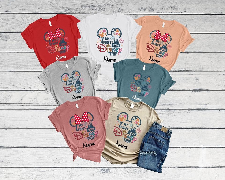 Custom Name My First Disney Trip 2024 Shirt, Personalized Disney Trip Shirt