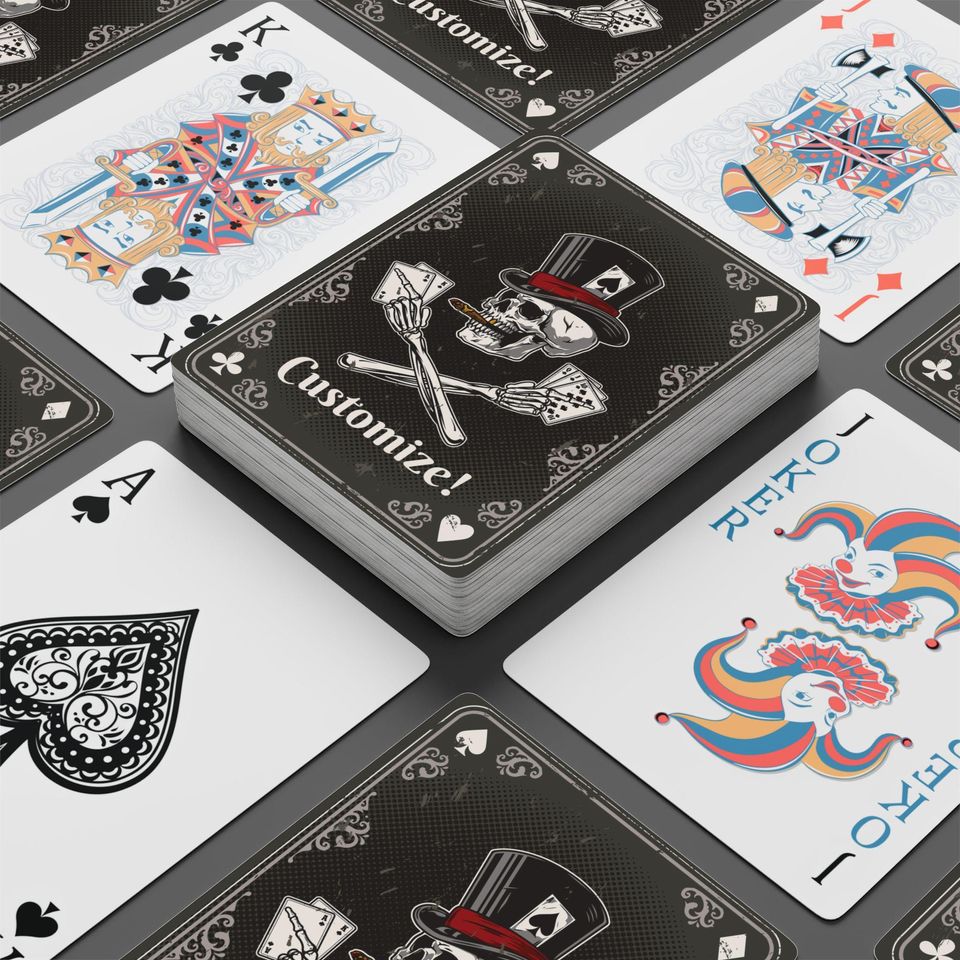 Vintage Skull & Ace Playing Cards Set, Gift for Card Players