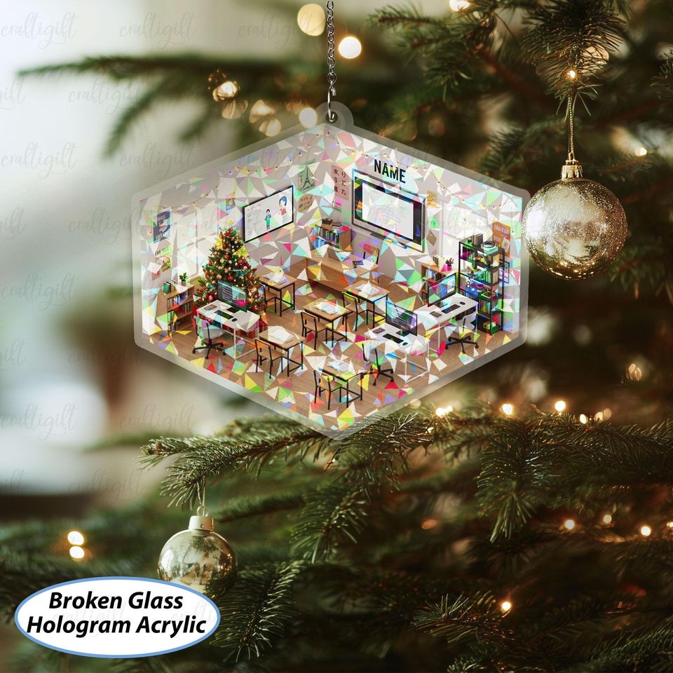 Computer Science Class Ornament Custom Name, Computer Teacher Appreciation Ornament, Software Engineering Classroom Ornament Gifts, MYB626