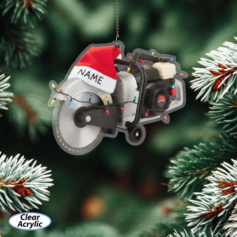 Cut Off Saw Ornament For Christmas Tree, Custom Name Power Saw Ornament, Concrete Cutter Holiday Decor, Gift For Construction Worker, MYB655